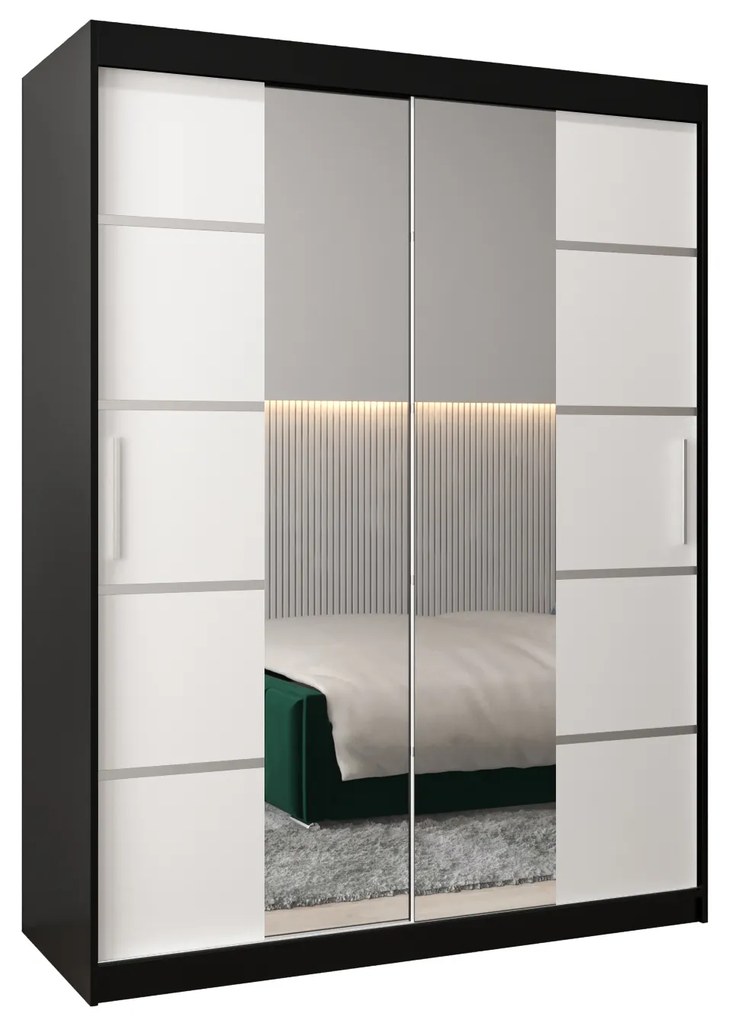Dulap de haine 150 cm Verika 4 150 (negru + alb). 1064281