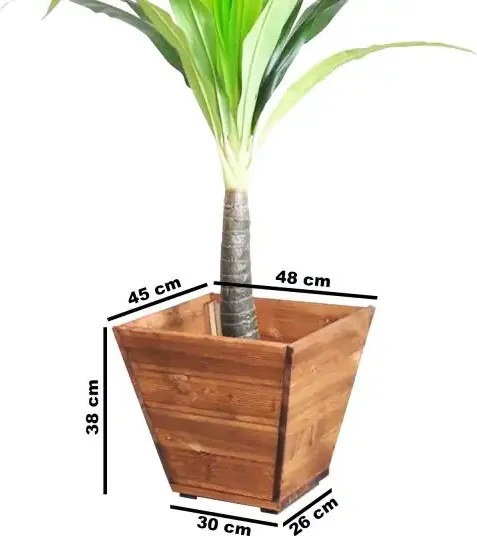 Suport ghiveci din lemn Homs 48 x 45 x 38 cm, maro
