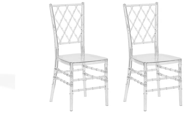 Set de 2 scaune CLARION, transparente, 40 x 40 x 92 cm