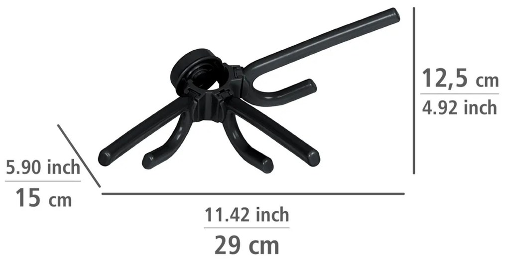 Wenko Set of 2 Herkules triple hooks, black