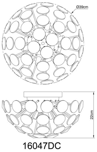 Plafonieră Globo 16047DC VIRINA 10xG9/7W/230V crom lucios d. 39 cm