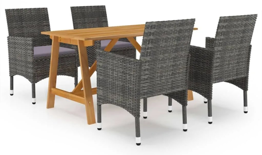 vidaXL Set mobilier de grădină, 5 piese, gri