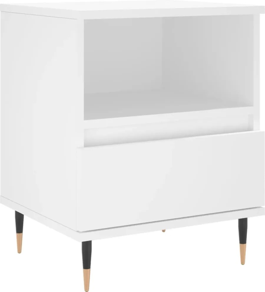 vidaXL Noptieră, alb, 40x35x50 cm, lemn prelucrat