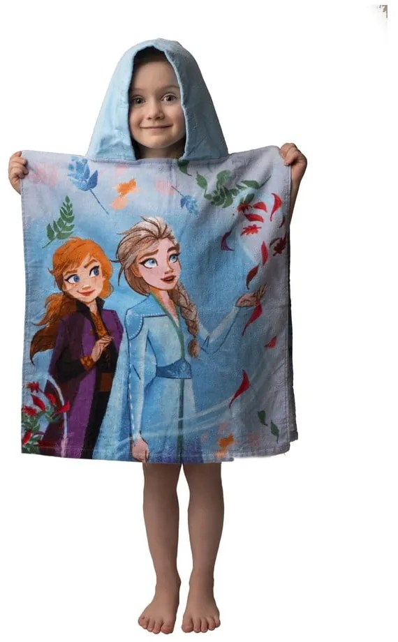 Poncho pentru copii albastru din frotir Frozen 2 – Jerry Fabrics