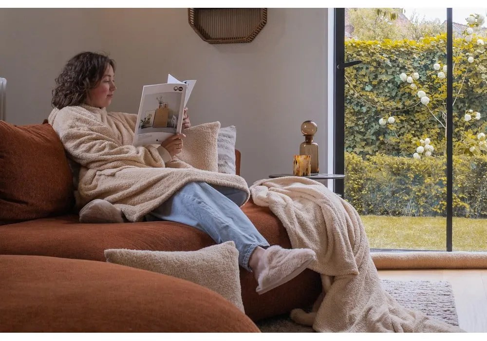 Pătură bej din micropluș/cocolino 150x200 cm Cocoon – Tiseco Home Studio