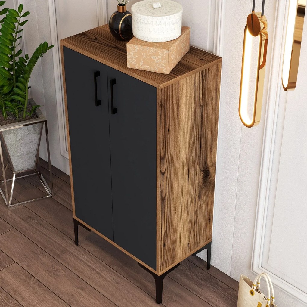 Comodă pentru pantofi Prag - Walnut, Anthracite