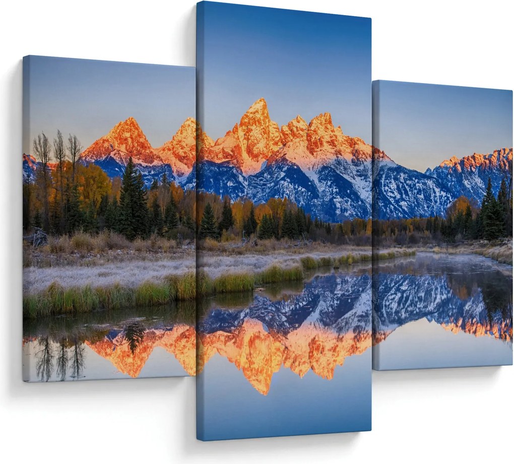 Tablou cu vârfuri de munți înzăpezăți (90x60 cm)