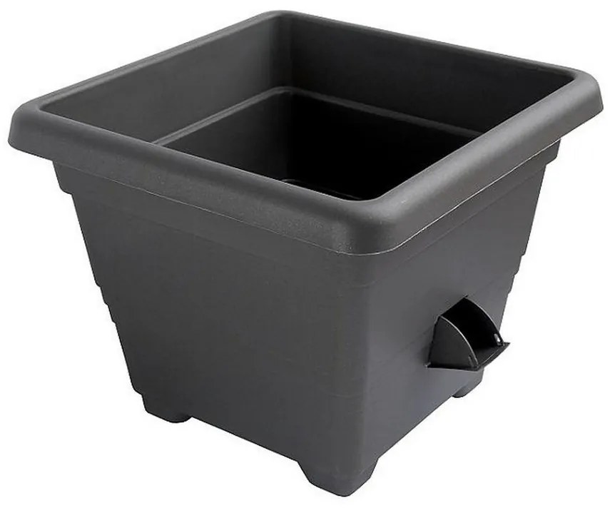 Jardinieră cu auto-irigare Plastia Bergamot50 x 50 cm, gri