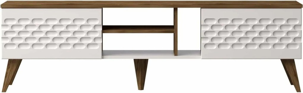 Comoda TV Egg, stejar/alb, PAL melaminat, 180x35x53 cm