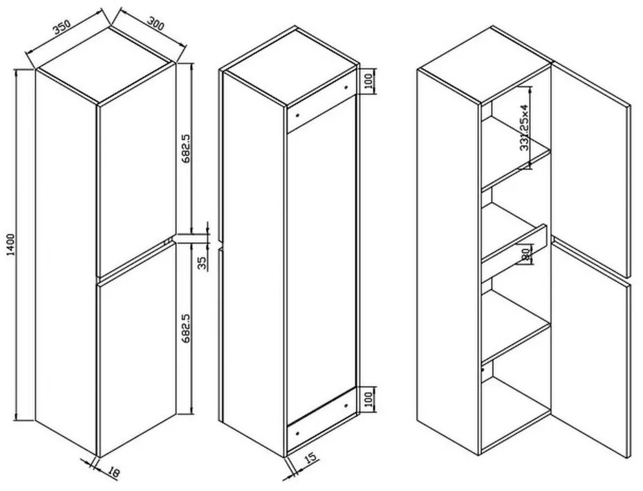 Dulap înalt de perete Elois