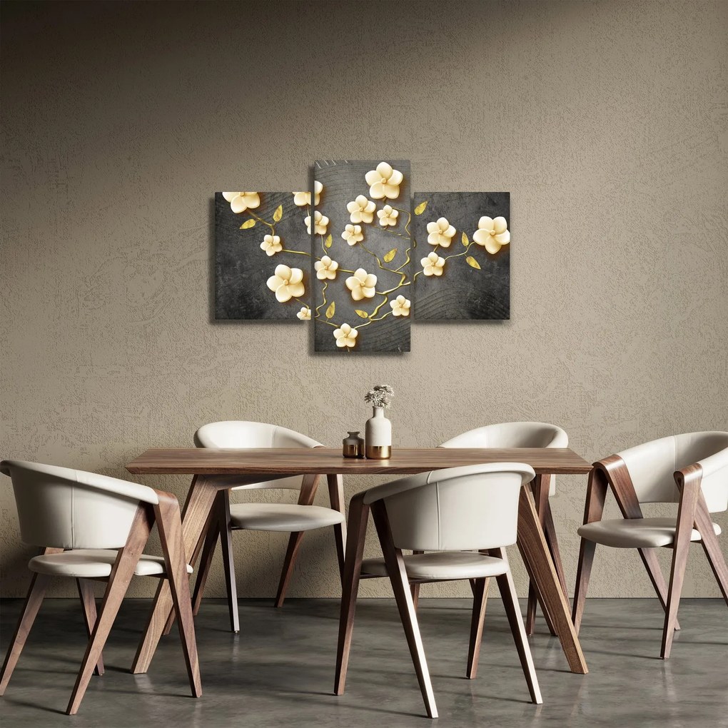Tablou - Arbust auriu pe fundal negru (90x60 cm)
