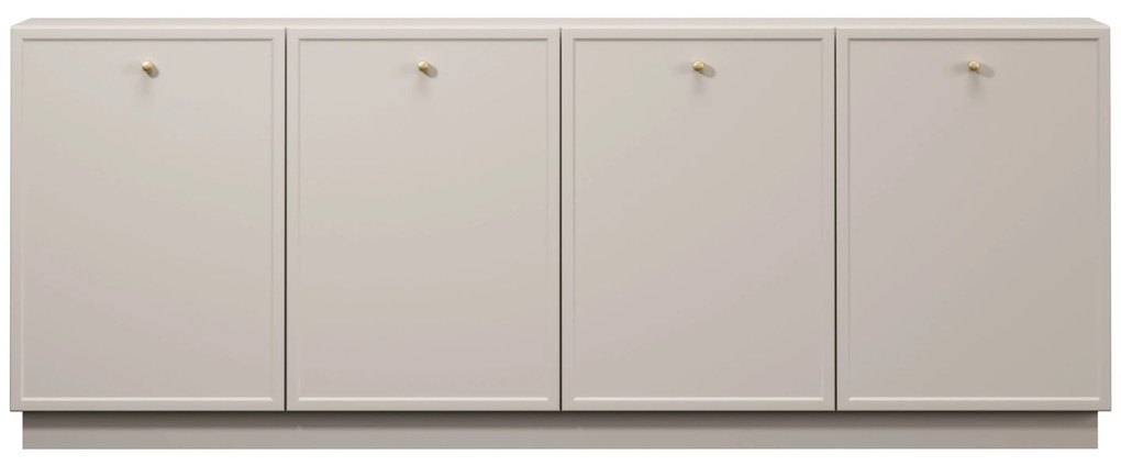 Comodă cu patru uși Lorini 200 cm - cașmir / mânere aurii