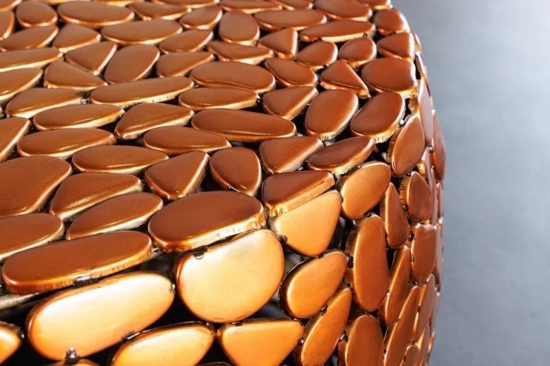 Masuta decorativa Stone Mosaic 72cm, cupru