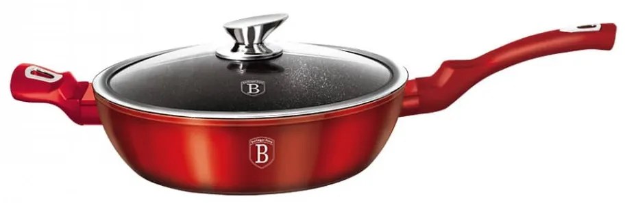 Tigaie cu capac adanca 28 cm Burgundy Metallic Line Berlinger Haus BH 1260N