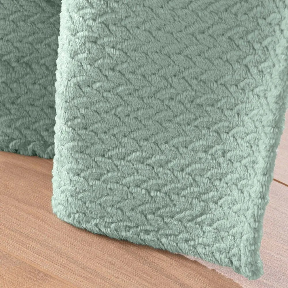Draperie verde din microflanel 140x240 cm Flanela – douceur d'intérieur