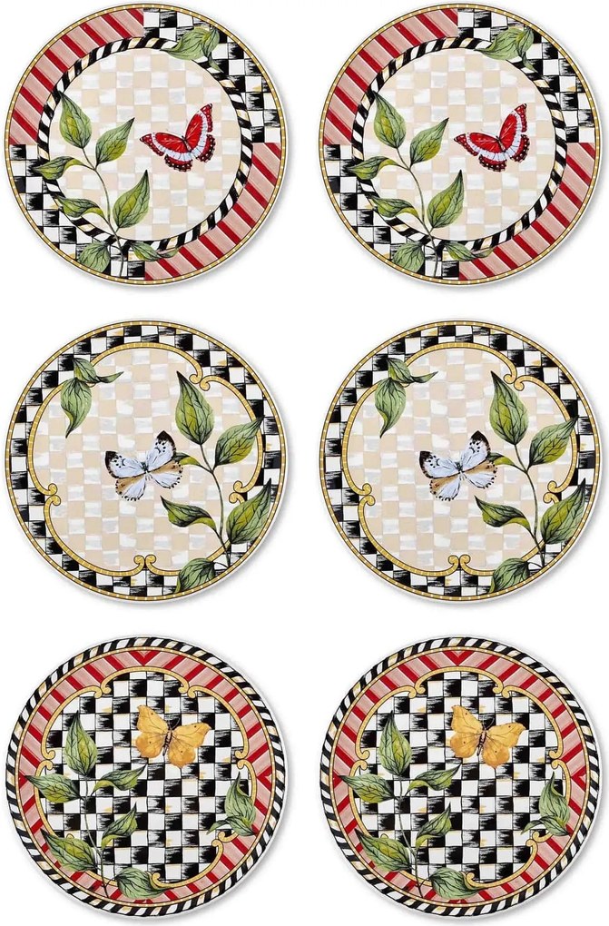 Set 6 farfurii JRD019, multicolor, ceramica, 19 cm