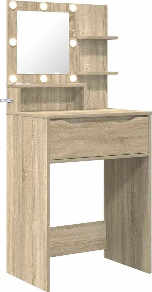 vidaXL Mese de toaletă pentru dormitor cu sertar cu raft Stejar Sonoma