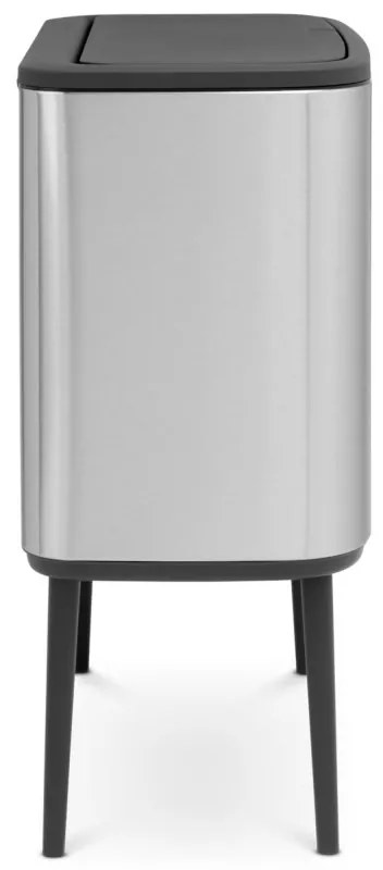 Cos pentru gunoi Brabantia Bo Touch 651115, 11+23 L, Inchidere usoara, Baza antiderapanta, Rezistent la amprente, Inox mat