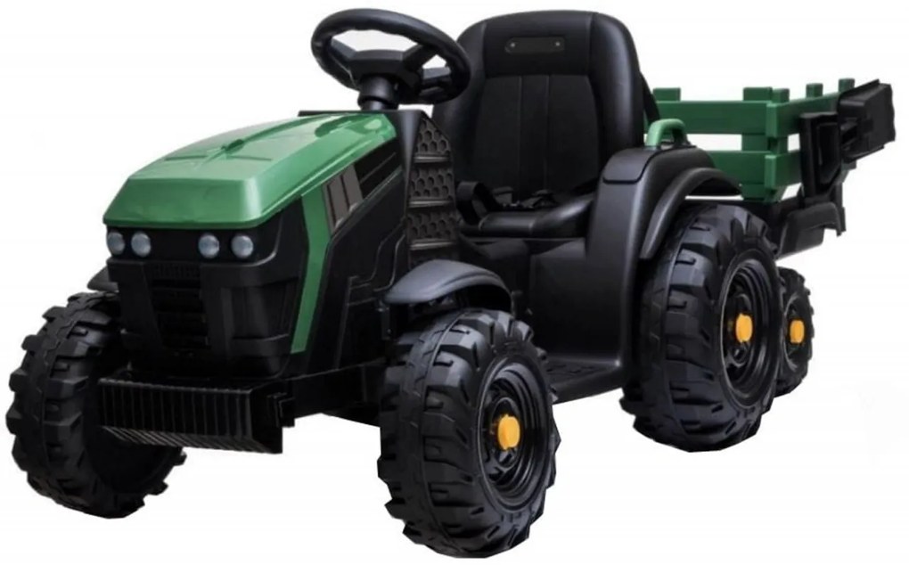 Tractor Electric XXL cu acumulator pentru copii NOVOKIDS™ Super Tytan Farmer , Cu remorca, Melodii si USB , 3-8 ani , Baterie12V, 2 Viteze, lungime