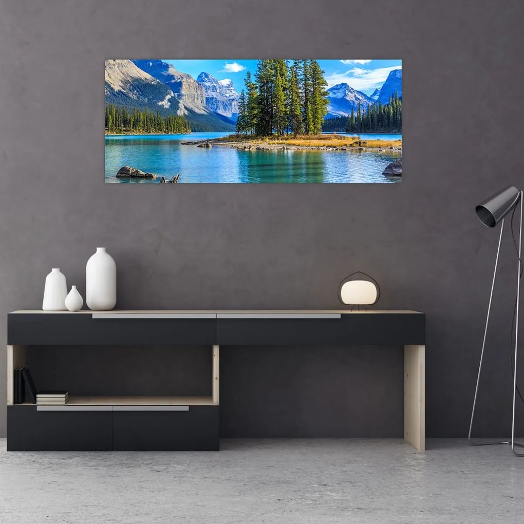 Tablou - Peisaj montan cu râu (120x50 cm)