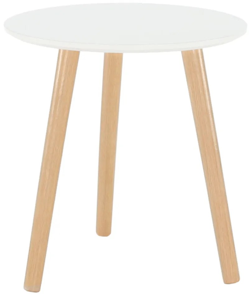 Masuta living 40x40x42 cm MDF Alb/Natur