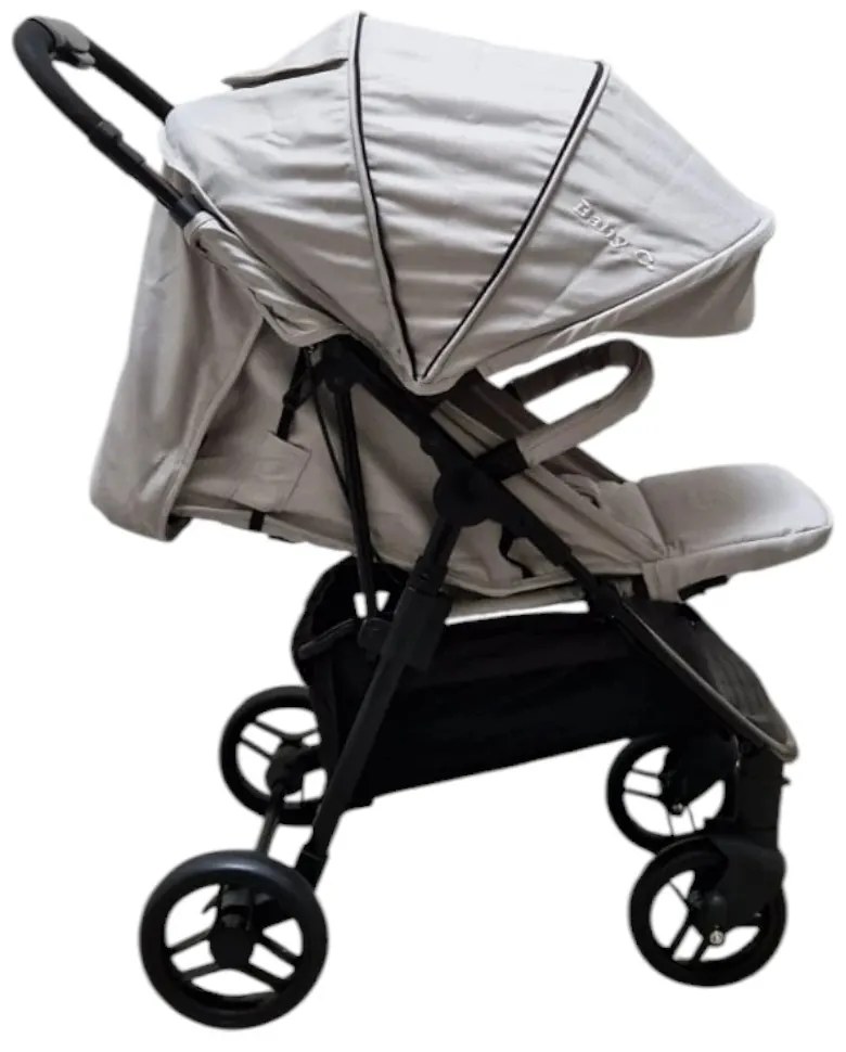 Carucior nou nascuti 2 in 1 BABY CARE™ PRO YK78, Pozitie somn, Spatar reglabil in 7 trepte, Frana picior, Pliabil, Gri