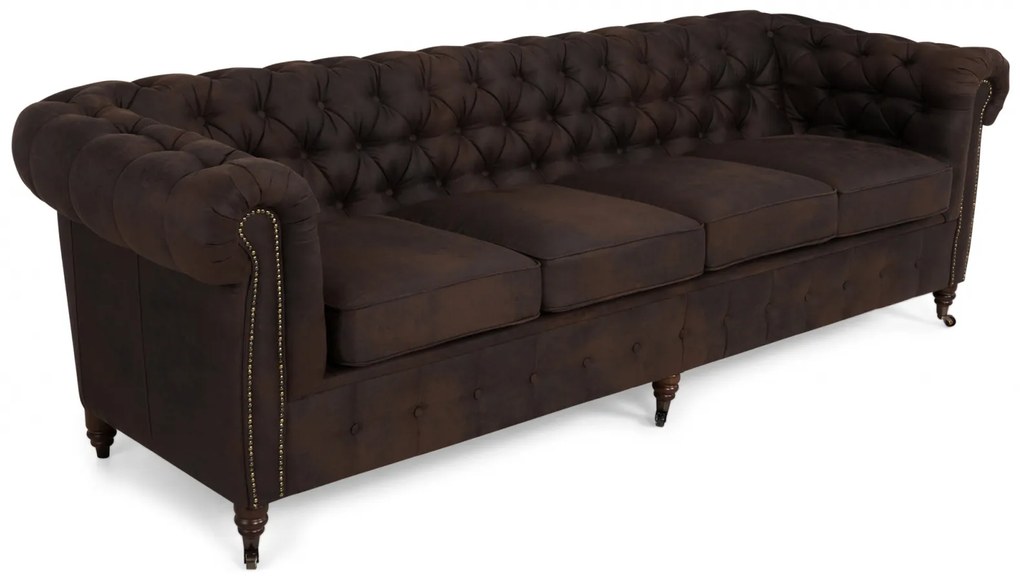 Canapea Chesterfield, 4  locuri, Maro , 238x80x86 cm