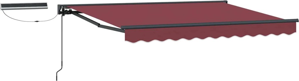 vidaXL Cort electric retractabil Burgundy 3,5 x 2,5 m