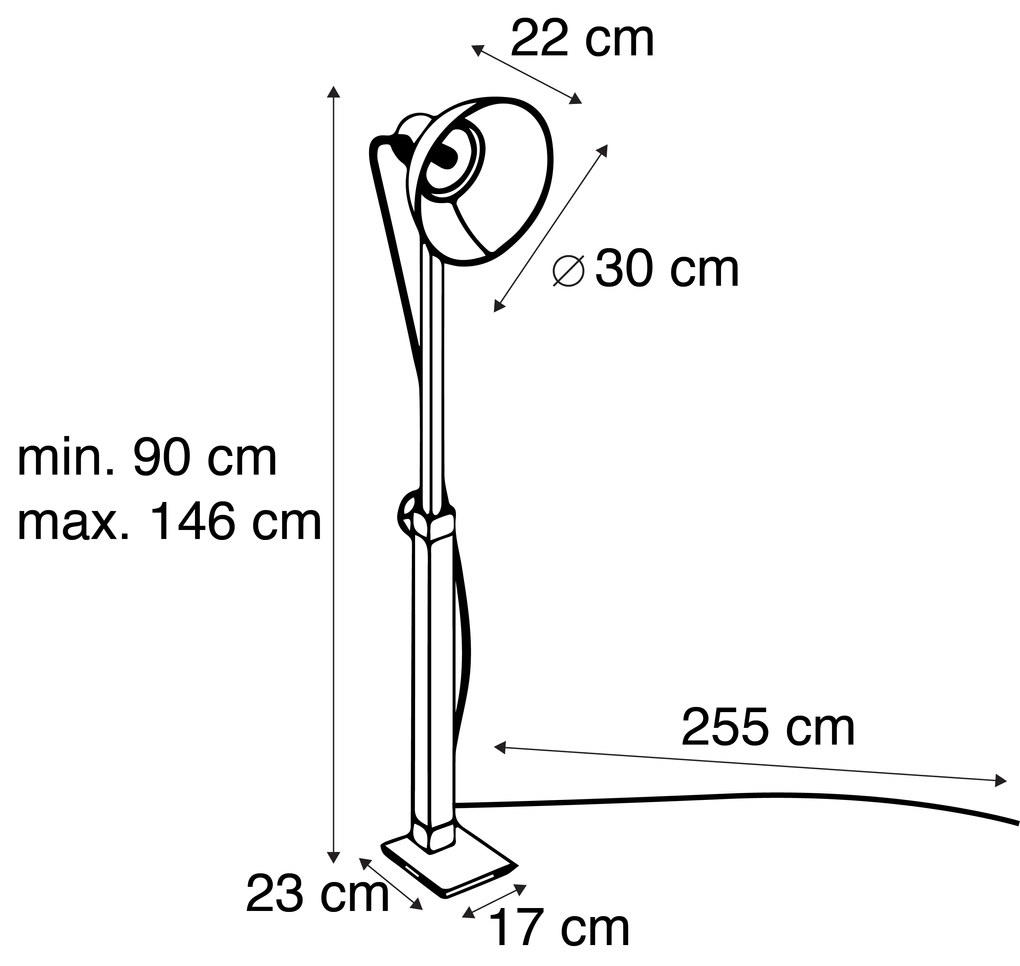 Lampă de podea industrială din bronz cu lemn de mango - Mangoes
