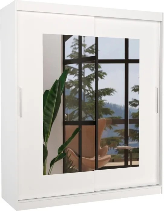 Dulap cu usi glisante si oglinda 180x200 cm, Rossete, ADRK Furniture (Culoare: Sonoma)