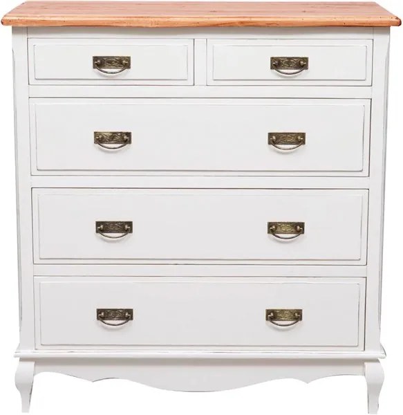 Comoda, L100 45 H106 cm, alb antic natur antic, , lemn masiv