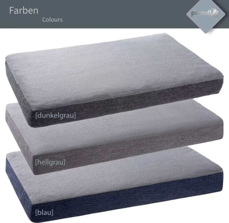 Pat pentru animale Petstuff, 79x60 cm, gri deschis, antiderp