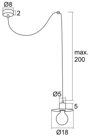 Lustră pe cablu CORSO 1xE27/15W/230V albă Argon 3834