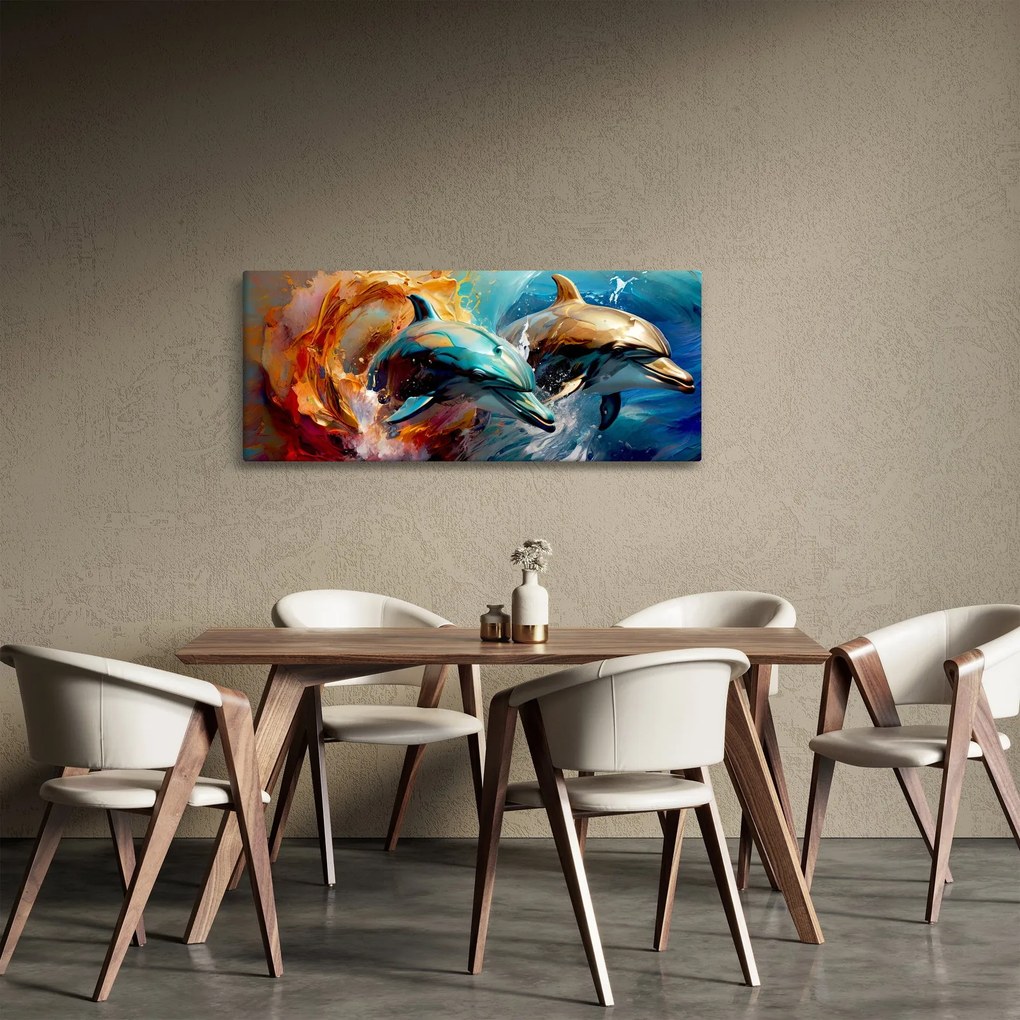 Tablou - Pictură de delfin (120x50 cm)