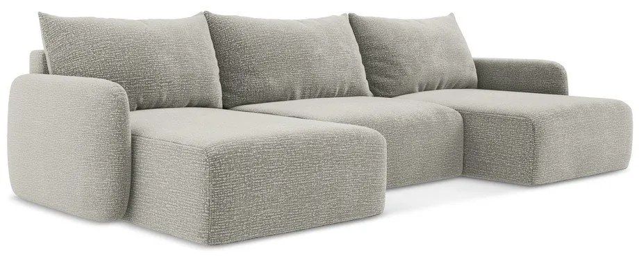 Colțar gri deschis extensibil/cu spațiu de depozitare Kalena – Makamii