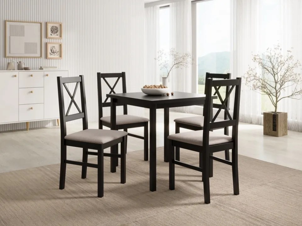 Scaun tapitat, din lemn, Milo X, ADRK Furniture (Culoare: Alb / Opium 85)