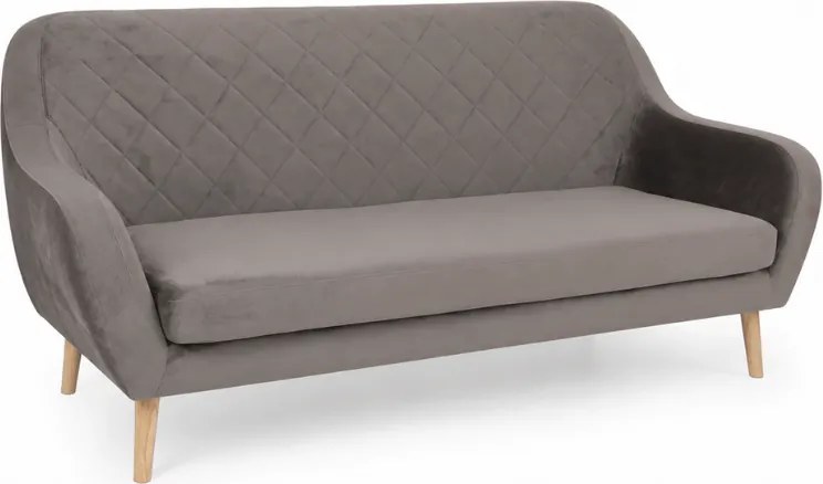 Canapea gri de 3 locuri CORANTI VELVET