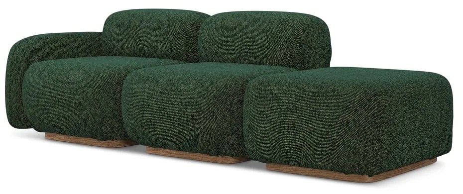 Șezlong modular verde închis (cu colț pe partea stângă) Ailani – Makamii