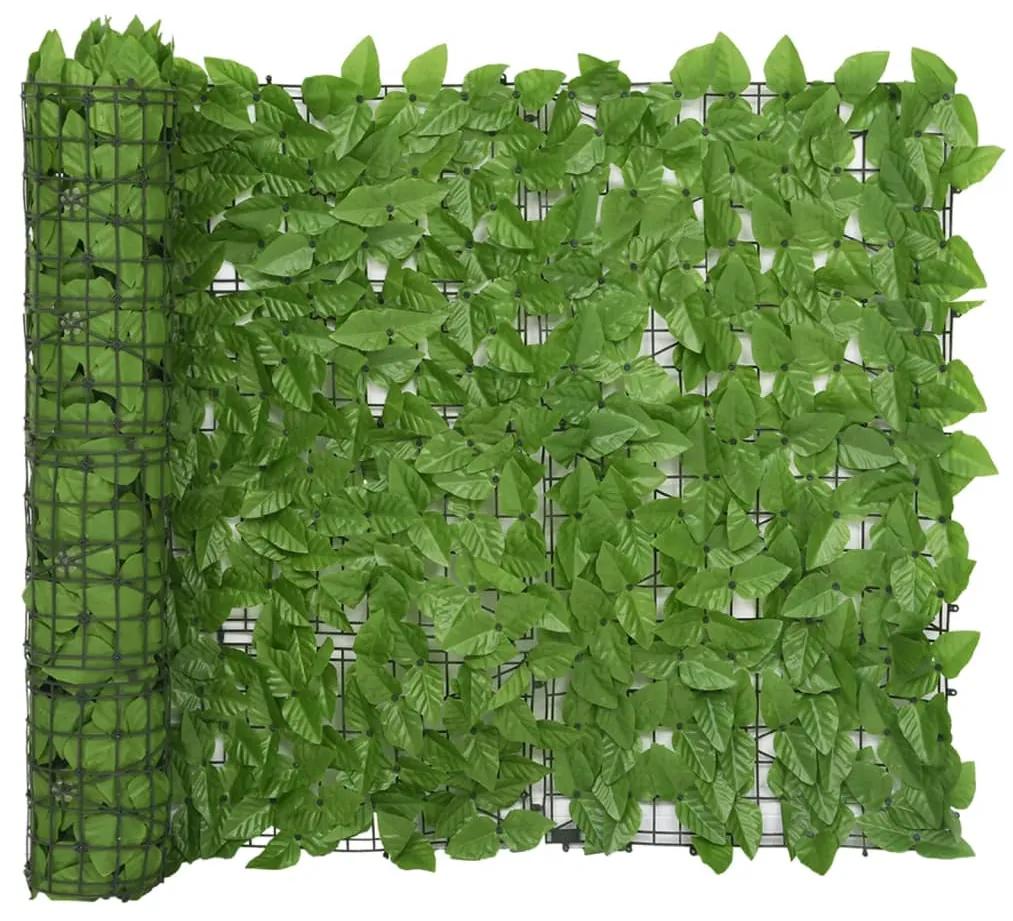 Paravan de balcon, frunze verde inchis, 300x100 cm