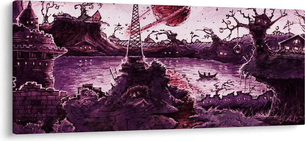 Tablou - Sat fermecat (120x50 cm)