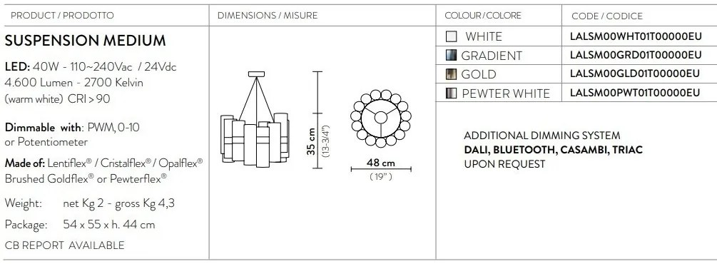 Lustra LED moderna design Art Deco realizata manual LA LOLLO M Pewter
