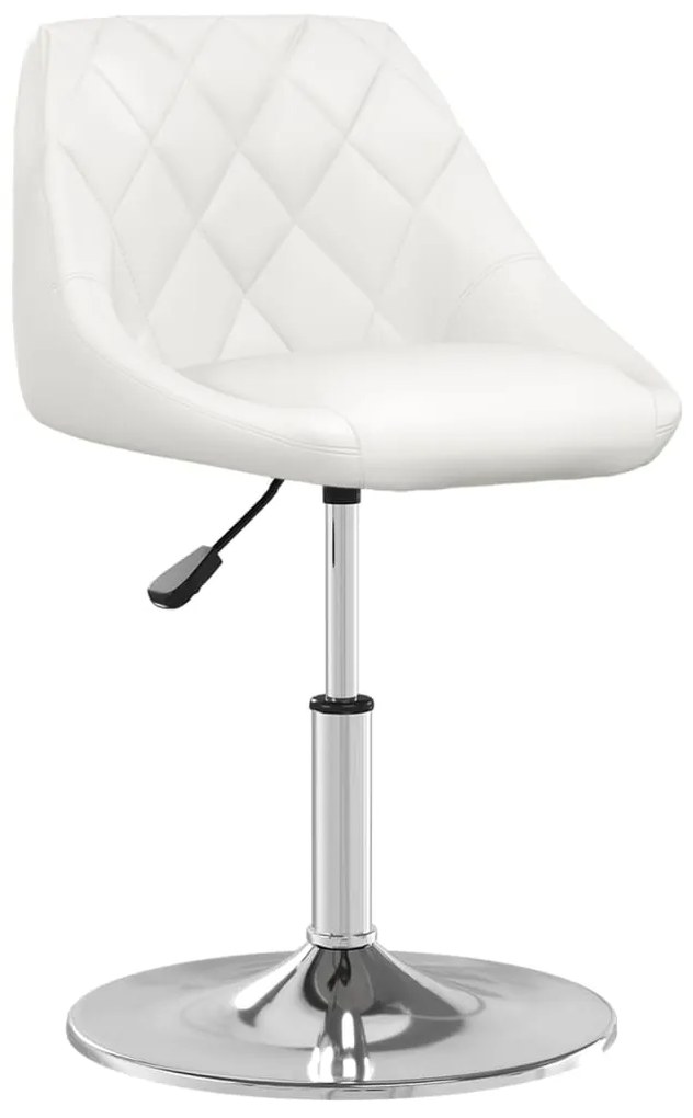 vidaXL Scaun de bar, alb, piele ecologică