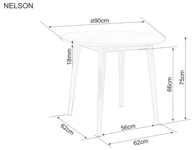 Masa de sufragerie NELSON cu blat in decor stejar miere 90X90