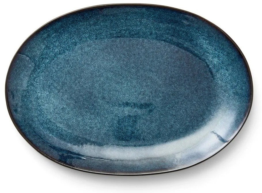 Farfurie neagră/albastră din gresie Gastro Dark Blue/Black – Bitz