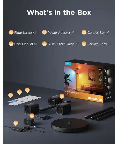 Govee - Lampă de podea LED dimmabilă TREE MATTER RGBICWW/48W/230V Wi-Fi