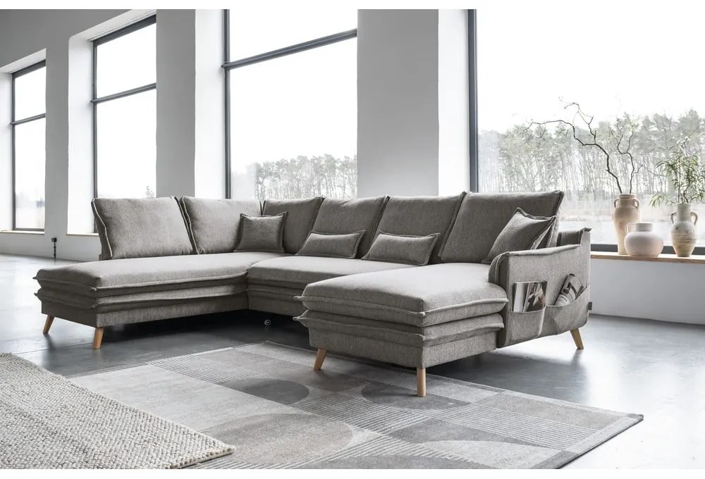 Colțar gri extensibil (cu colț pe partea stângă /în formă de "U") Charming Charlie – Miuform