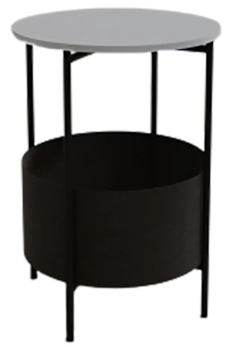 Măsuță laterală Lonupi (alb + negru) . 1094756