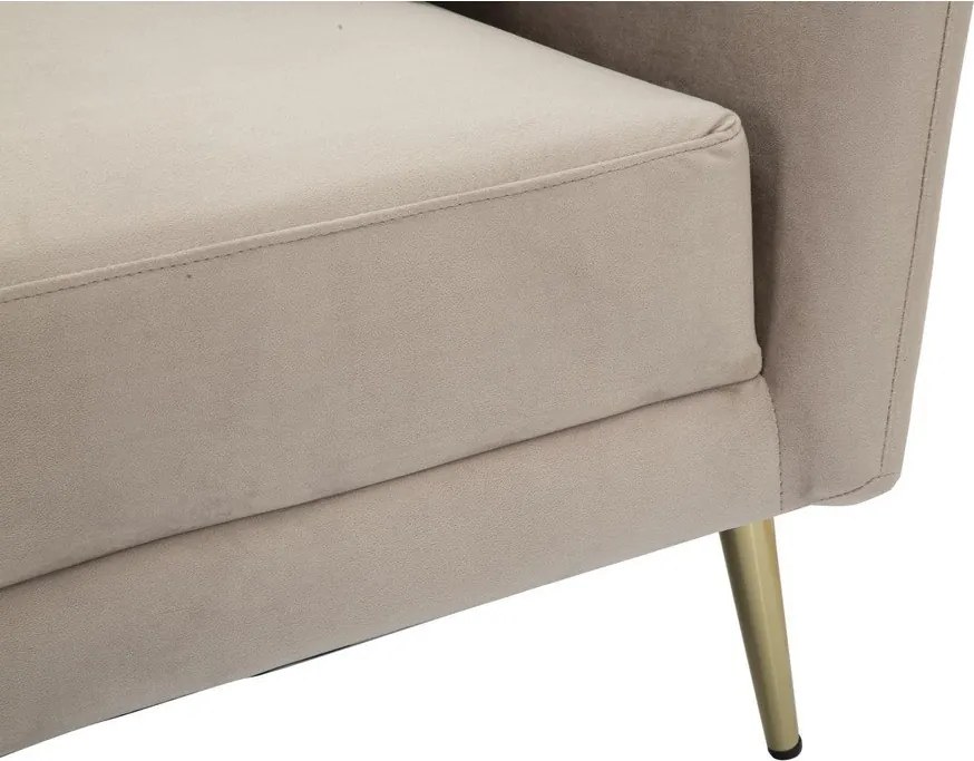 Fotoliu taupe cu tapițerie din catifea Kiev – Mauro Ferretti