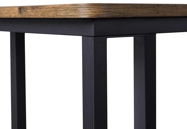 Măsuță laterală mobilă ELDUR, maro/neagră