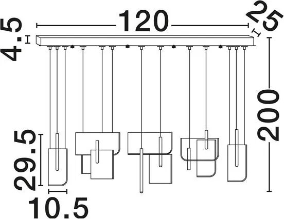 Lustra LED suspendata liniara design decorativ 3000K TOTEM